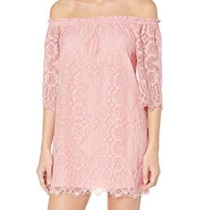 BB Dakota Halden off-the shoulder lace mini dress